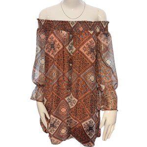 As U Wish Cold Shoulder Button Dress Size Large